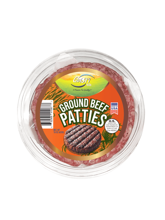 Halal Ground Beef Patties | Hand-Slaughtered & 100% Pure Beef | Qasri Hills