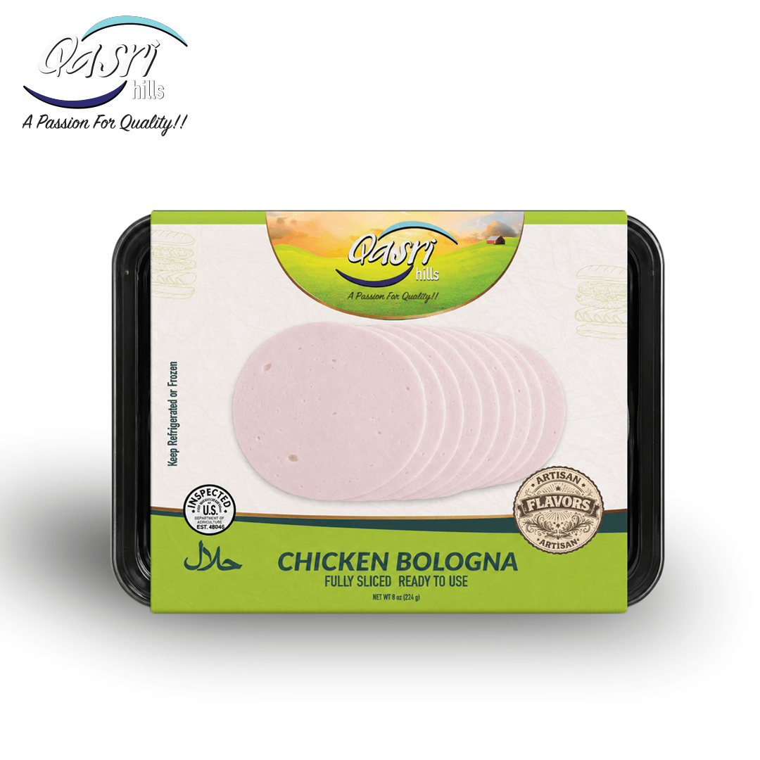 Halal Chicken Bologna | Fully Cooked Deli Meat | Qasri Hills
