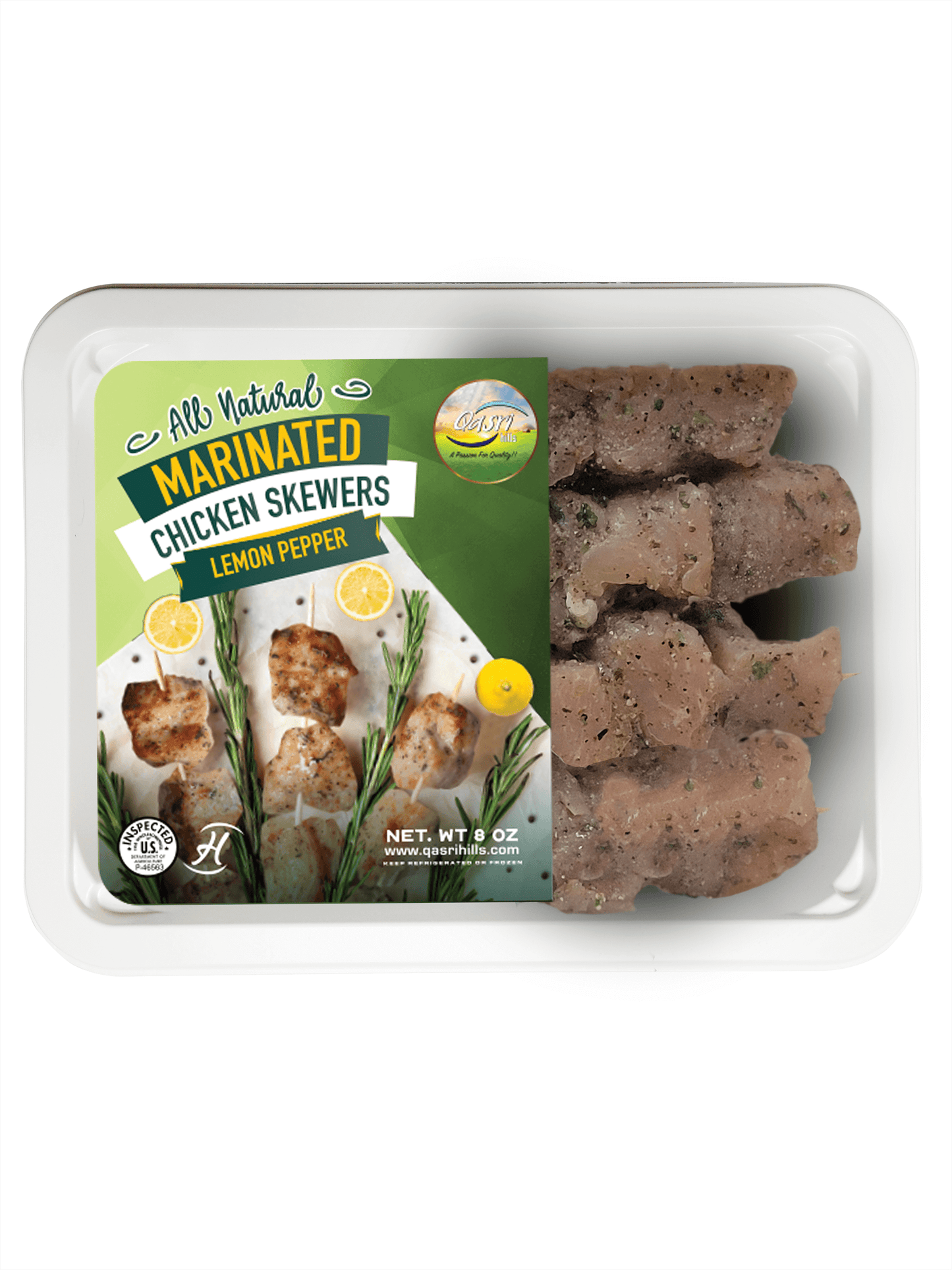 Halal Lemon Pepper Chicken Skewers | Hand-Slaughtered & Flavor | Qasri Hills