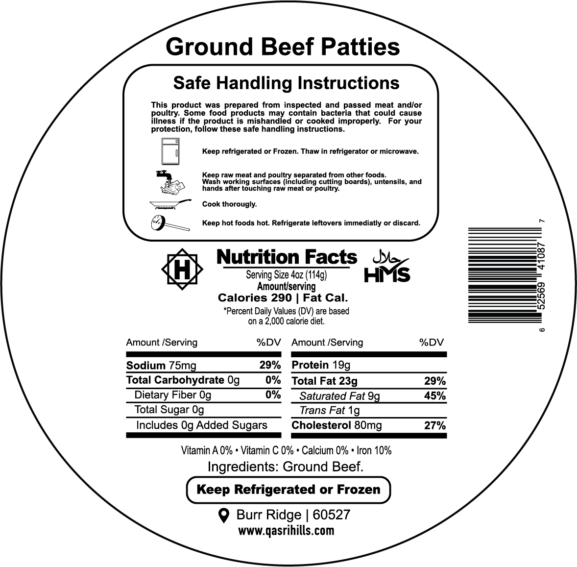 Halal Ground Beef Patties | Hand-Slaughtered & 100% Pure Beef | Qasri Hills