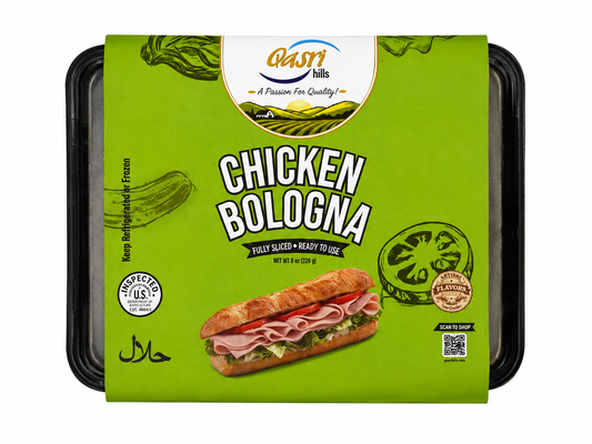Halal Chicken Bologna | Fully Cooked Deli Meat | Qasri Hills