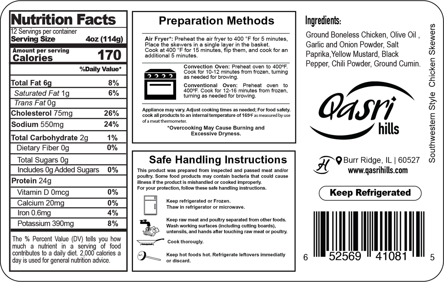Halal Southwest Style Chicken Skewers | Hand-Slaughtered | Qasri Hills