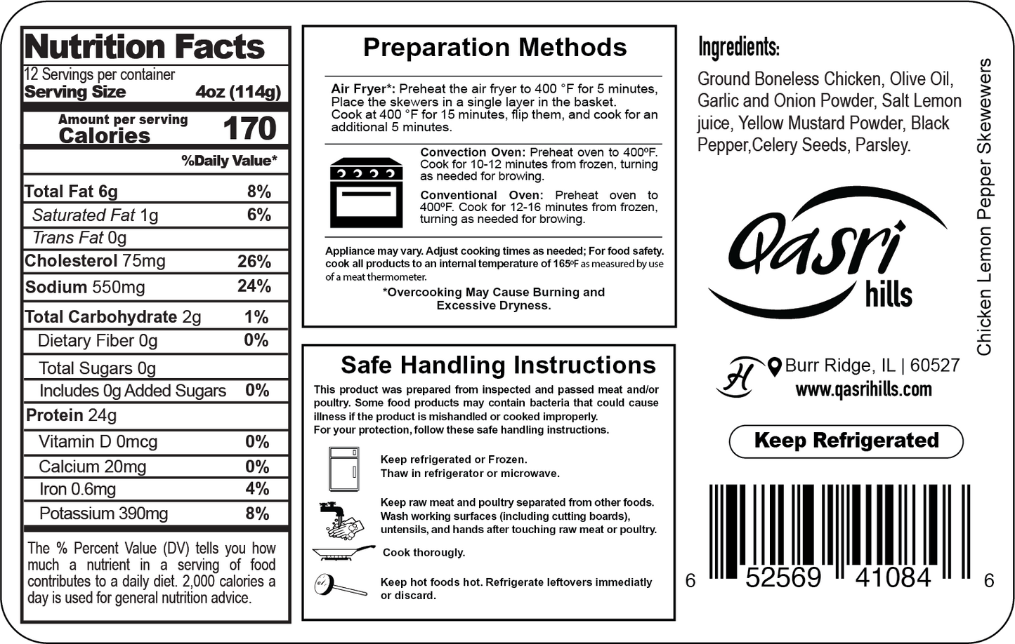 Halal Lemon Pepper Chicken Skewers | Hand-Slaughtered & Flavor | Qasri Hills