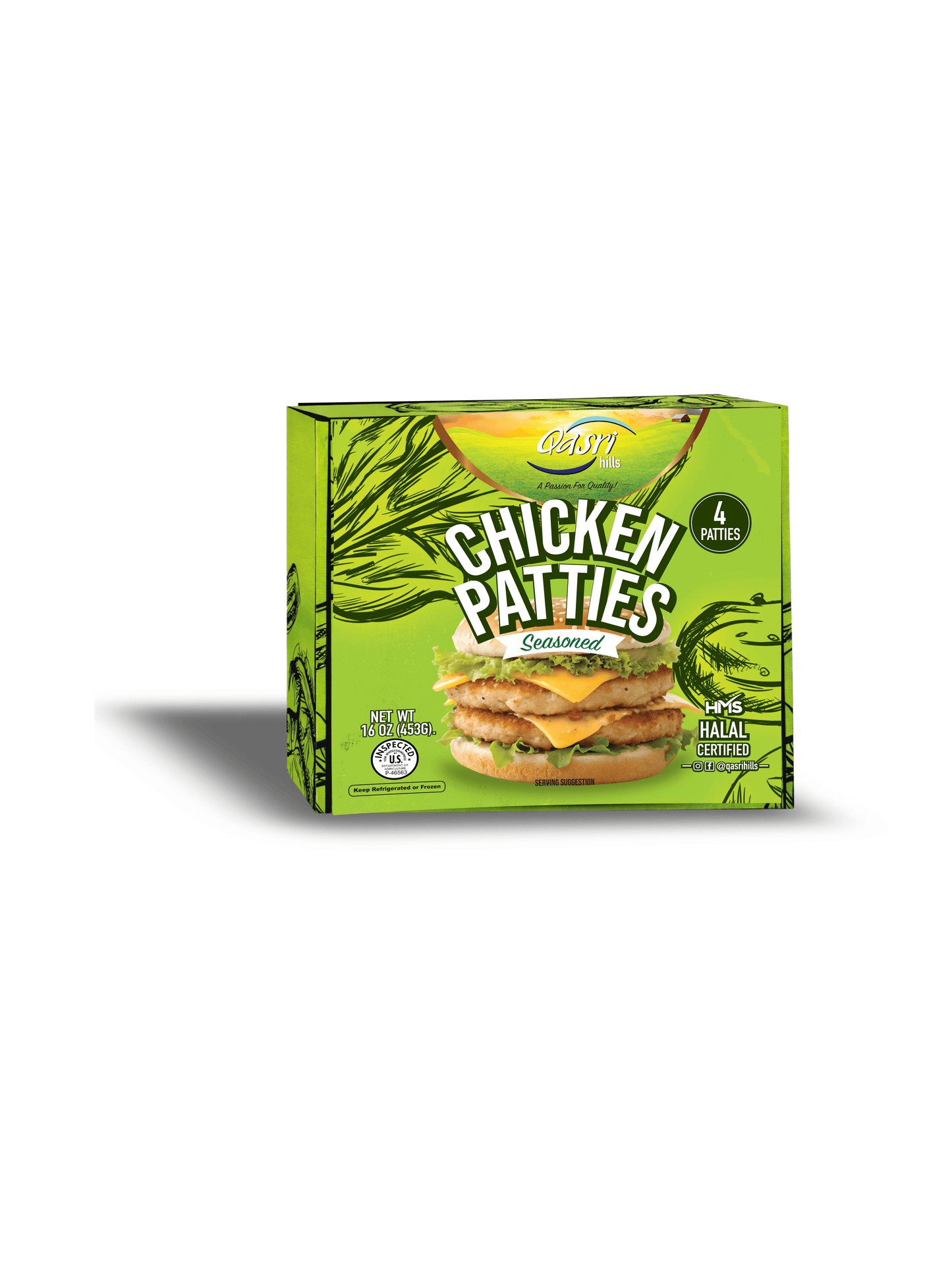 Halal Seasoned Chicken Patties | Hand-Slaughtered & Flavorful | Qasri Hills