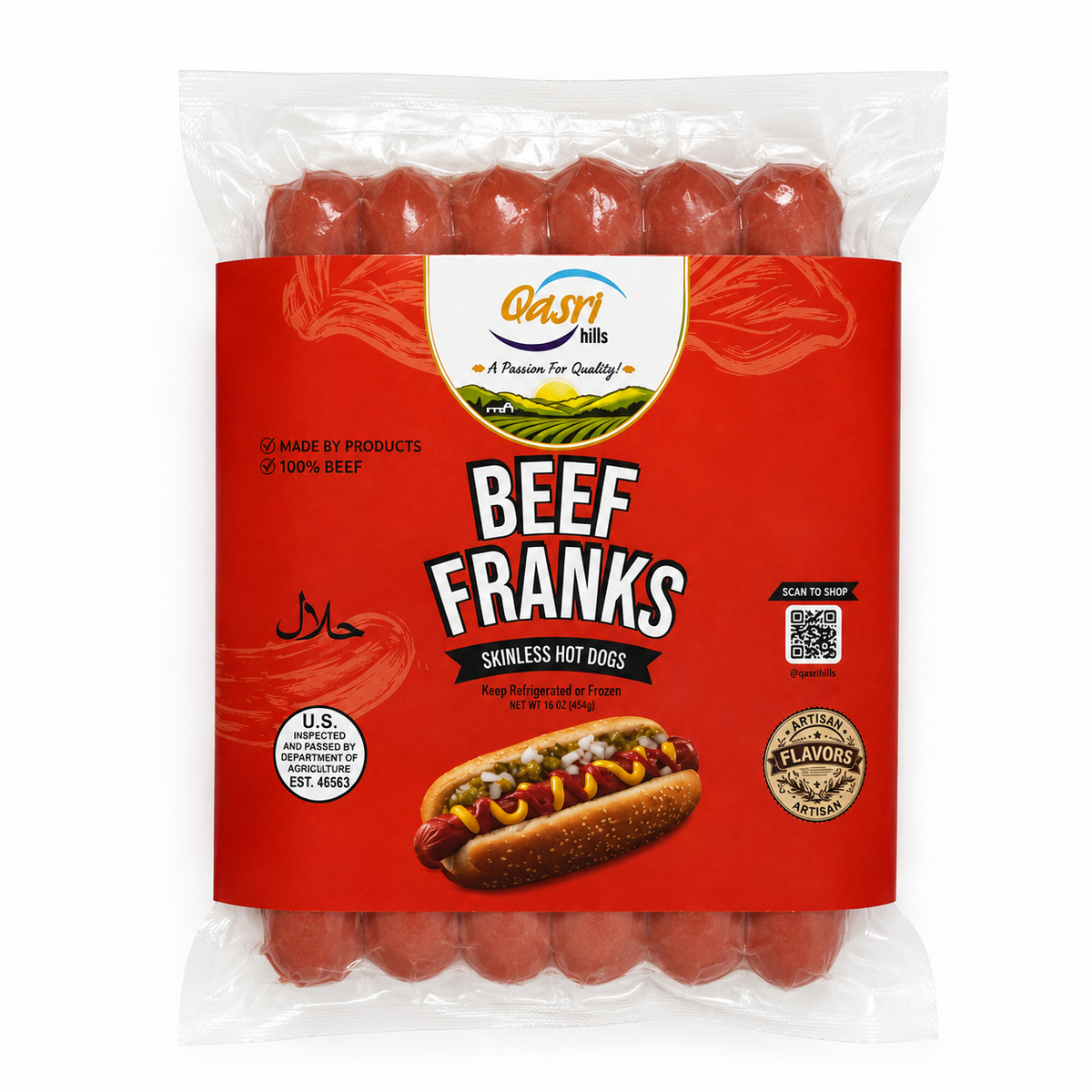 Halal Beef Franks | Qasri Hills