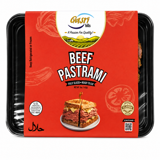 Halal Beef Pastrami | Fully Cooked Deli Meat | Qasri Hills