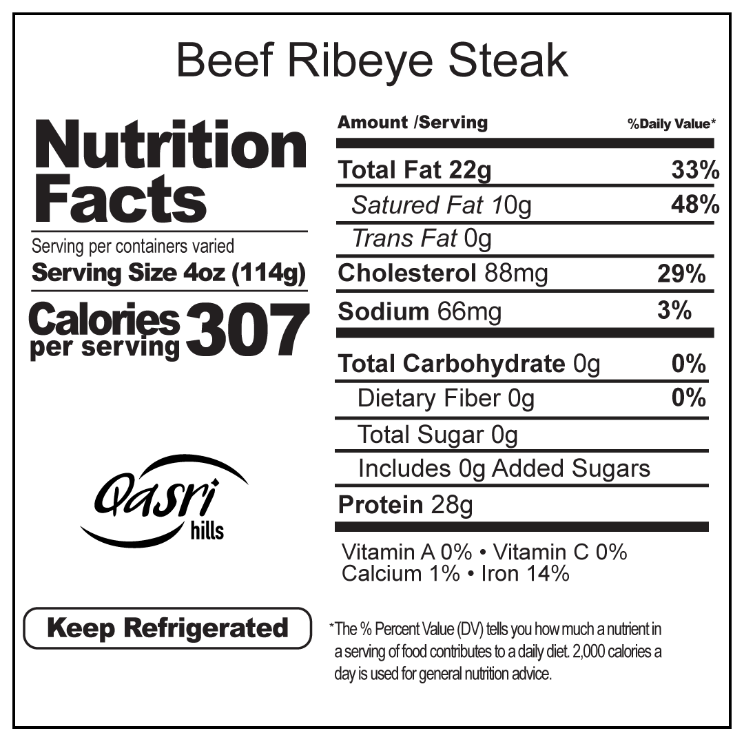 Futurity Ribeye R323 Ribeye Steak Nutrition Information – BYTKCK